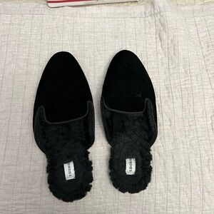 Like new Birdies faux fur lined mules